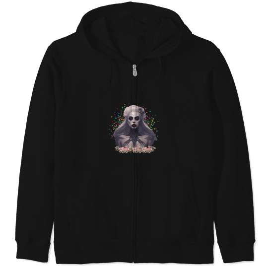 Discover Zombie Ld ga Flower Scene  Where Horror and Art Collide Zip Hoodies