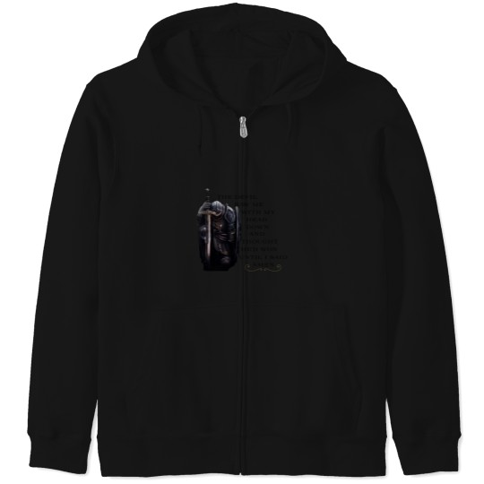 Discover A praying Knight Zip Hoodies