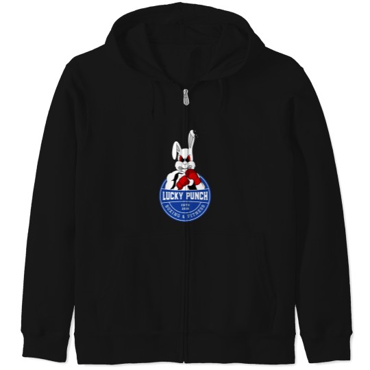 Discover Lucky Punch Boxing Bunny - Blue Corner Zip Hoodies