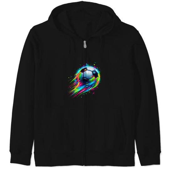 Discover Soccer Colorful Tie Dye Soccer Ball T-Shirt Zip Hoodies