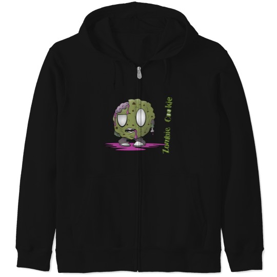 Discover Cute Spooky Undead Cookie Monster Zip Hoodies