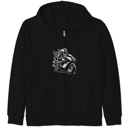 Discover Skeleton Dark Motorcycle Racing Byker Racing Car Naascar Moto Gps Chopper Ogirdor Zip Hoodies