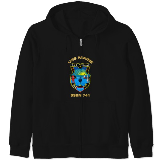 Discover USS Maine (SSBN-741) Crest For Dark Colors   T-Shirt Zip Hoodies