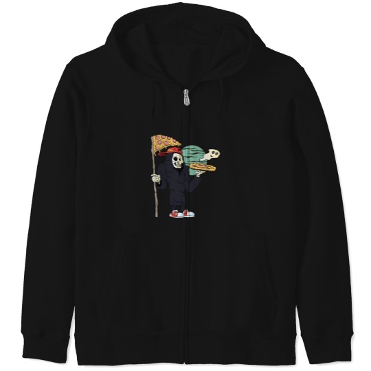 Discover Zombie flying 000-REAPIZZA Zip Hoodies