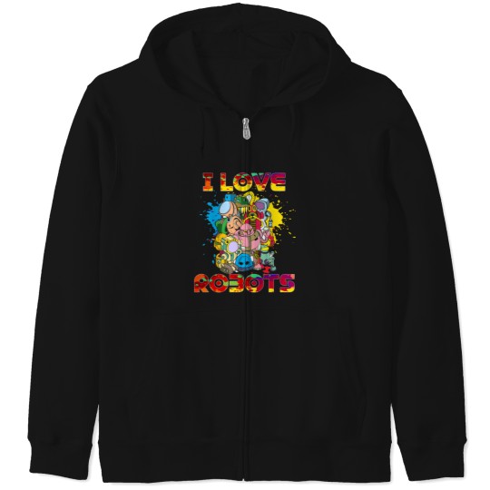 Discover Love Robots Funny Robotics Zip Hoodies