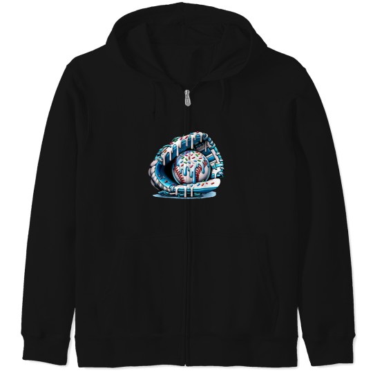 Discover baseball drip ice cream sprinkles baseball glove Zip Hoodies