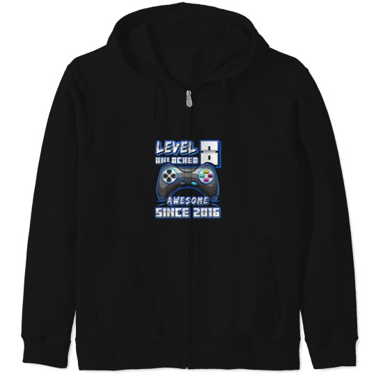 Discover 8th Birthday Gamer 8 Year Old Funny Bday Boy Eig Zip Hoodies