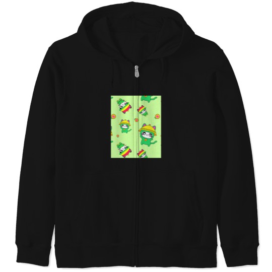 Discover Cute-Heart-Cat-Pattern-(1) T-Shirt Zip Hoodies