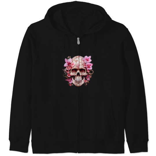 Discover dia de los muertos sugar skull tee day of the dead halloween 1 Zip Hoodies