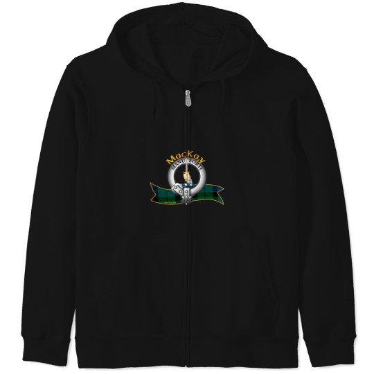 Discover Mackay Clan Tartan Crest Motto Zip Hoodies