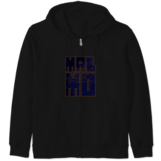 Discover Malmo Sweden Map - City At Night T-Shirt Zip Hoodies