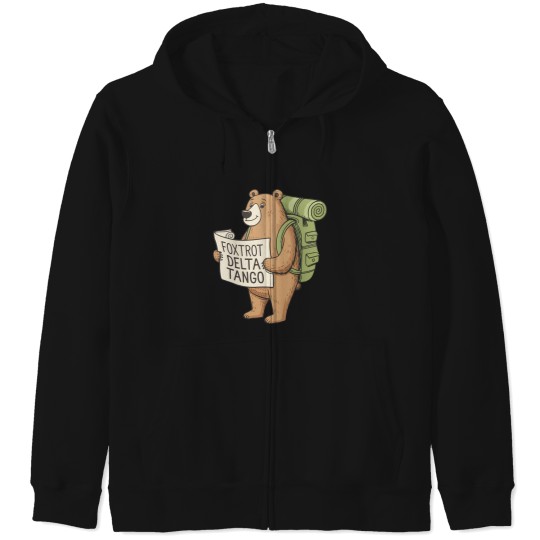 Discover Bear Foxtrots Deltas Tangos Funny Bear Foxtrots Deltas Tango Zip Hoodies