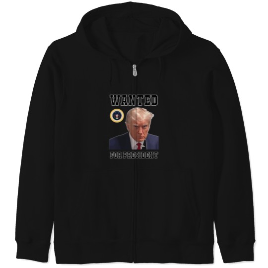 Discover Trump-Wanted-For-President-Maga-2024 T-Shirt Zip Hoodies