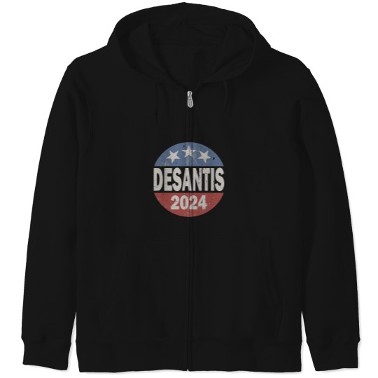 Discover Vintage Distressed DeSantis For President In 2024 Zip Hoodies