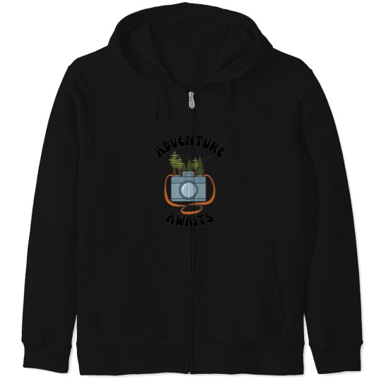 Discover explore nature have an adventure Adventure camping Zip Hoodies