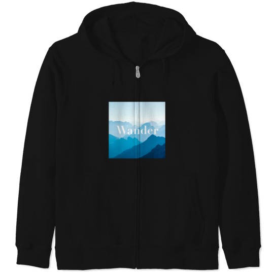 Discover Zen Wander Blue Mountains Calming Poster Zip Hoodies