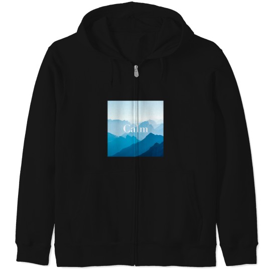 Discover Zen Calm Blue Mountains Design Poster Zip Hoodies