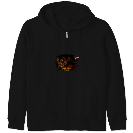 Discover Zimbabwe Lion Flag Zip Hoodies
