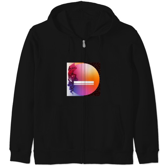 Discover man on the moon minimal album cover Zip Hoodies