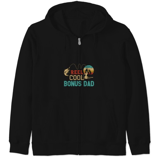 Discover Reel Bonus Dad Fishing FatherS Day Fisher Dad Zip Hoodies