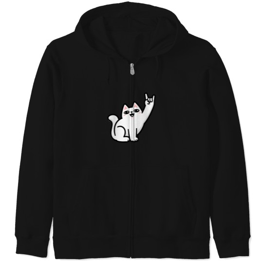 Discover Rock-On-Cat T-Shirt Zip Hoodies