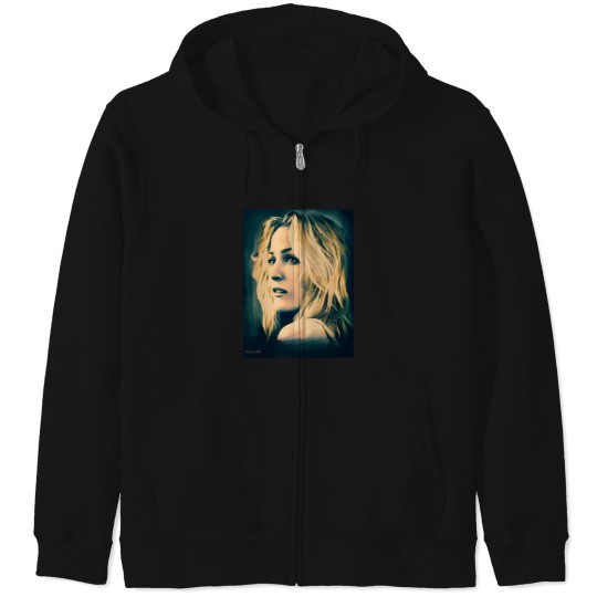 Discover Gillian Anderson in oil colors Zip Hoodies