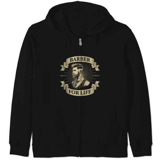 Discover Classic Barber For Life Grooming Enthusiasts Mens Zip Hoodies