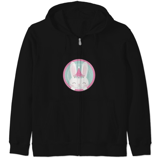 Discover Gift moon rabbit kingdom almond Funny strawberry cake Kawaii 1 Zip Hoodies