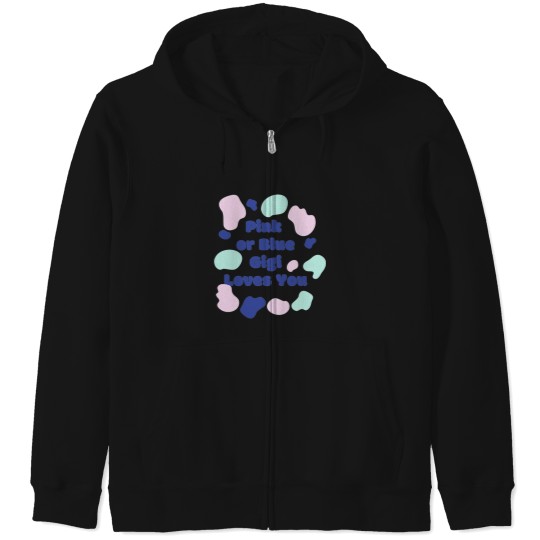 Discover Pink-or-Blue-Gigi-loves-you--Pink-or-Blue-Gigi-loves-you-design Zip Hoodies