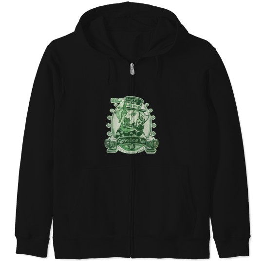Discover 47 Green Irish Ale Label Zip Hoodies