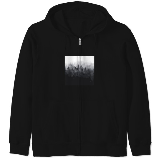 Discover The-Heart-Of-My-Heart--Midwinter-Blues-Gothic-Ravencore-Forest-With-Cascadia-Trees-Covered-In-Magic-Fog T-Shirt Zip Hoodies