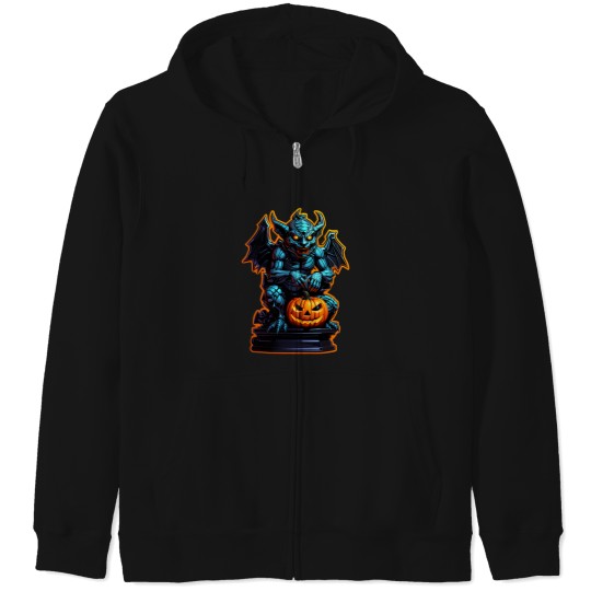 Discover Halloween Gargoyle Monster Zip Hoodies