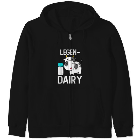 Discover Legendairy-Cute-Cow-Milk-Joke-Legen-Dairy-Cow-Milk-Legendary-T-Shirt Zip Hoodies