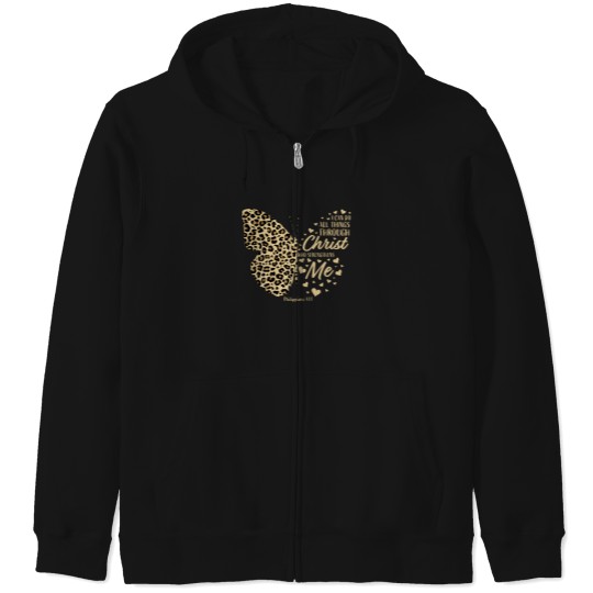 Discover Christian-Bible-Verse-Butterfly-Cheetah-Mom-Women-Teen-Girls-T-Shirt Zip Hoodies