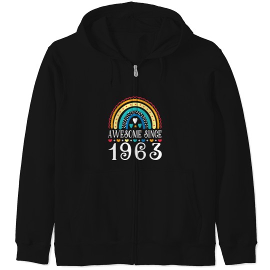 Discover Awesome Since 1963 60Th Family Chrismast Present Gift Zip Hoodies