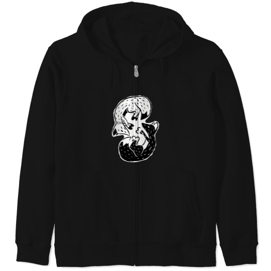 Discover Twin Foxes Black And White 297 Zip Hoodies