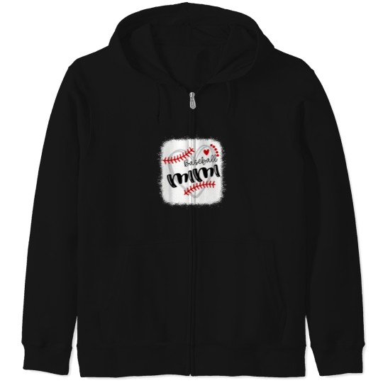 Discover Personalized-Baseball-Heart-Tee-Cute-Mimi-Women-Baseball-T-Shirt Zip Hoodies