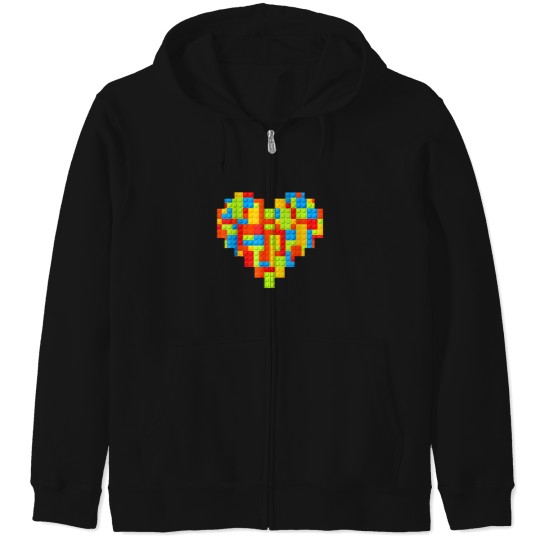 Discover mater builder block brick building valentine day boy Zip Hoodies