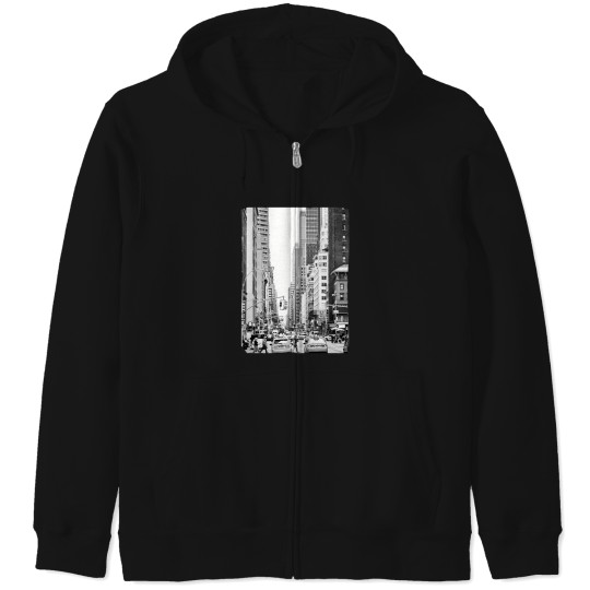 Discover New York Streets Streets New York Black And White Streets 1296 Zip Hoodies
