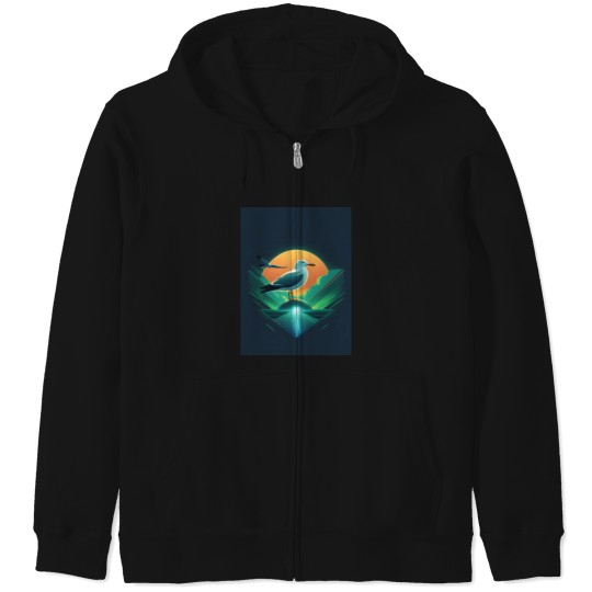 Discover The Seagull Planet Graphic Zip Hoodies
