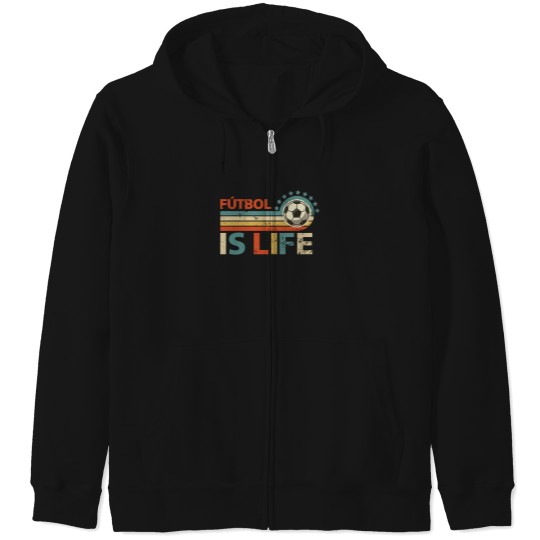 Discover Retro-Futbol-Is-Life T-Shirt Zip Hoodies
