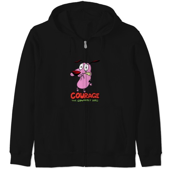 Discover scare The courage Pink color animalgift for fans Zip Hoodies