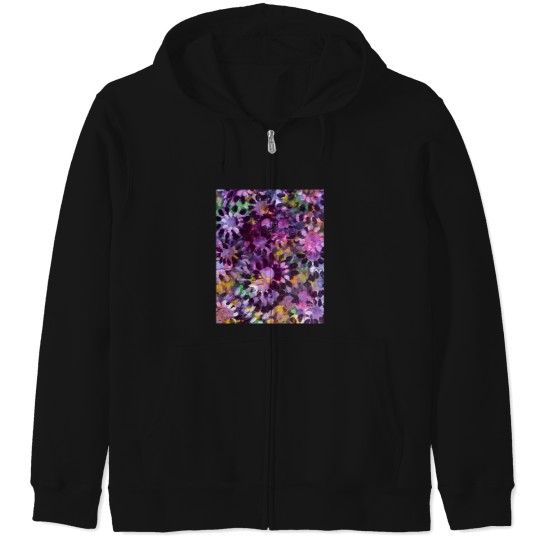 Discover Abstract Purple Flowers Zip Hoodies