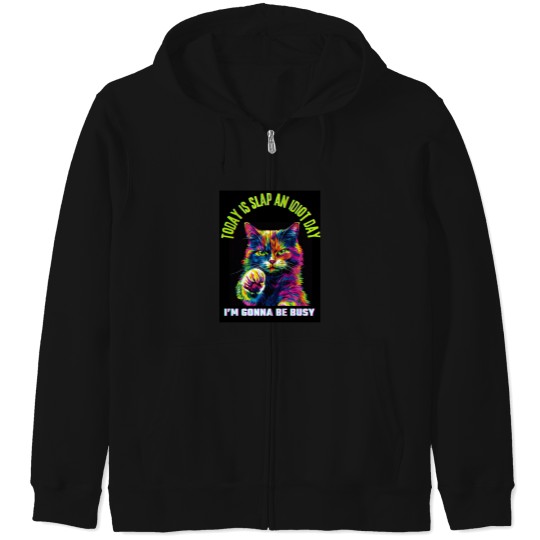 Discover Today is slap an idiot day Zip Hoodies