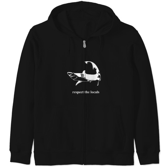 Discover Cape Cod Shark Respect The Locals Zip Hoodies