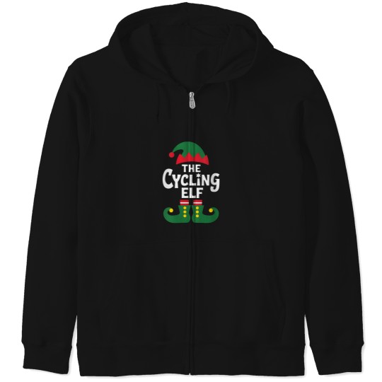 Discover Womens Cycling Elf Christmas Xmas Holiday Bicycl Zip Hoodies