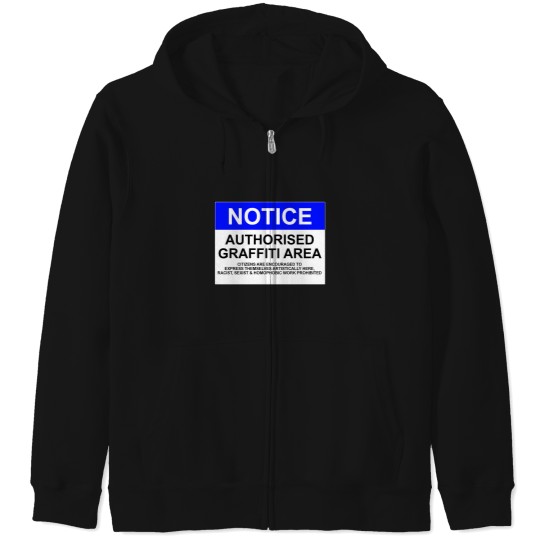 Discover Authorised Graffiti Area Zip Hoodies