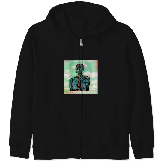 Discover Skeleton geli print Zip Hoodies