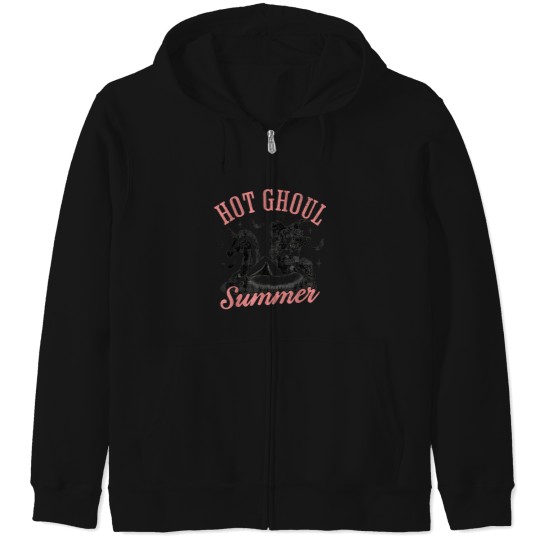 Discover Women Funny Halloween Hot Ghoul Summer Summerween Zip Hoodies