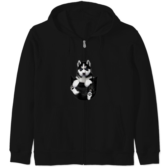 Discover Siberian Husky in My Pocket Cute Dog Lovers Zip Hoodies